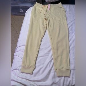 Victoria's Secret Light Yellow Jogging Pants Medium NWT